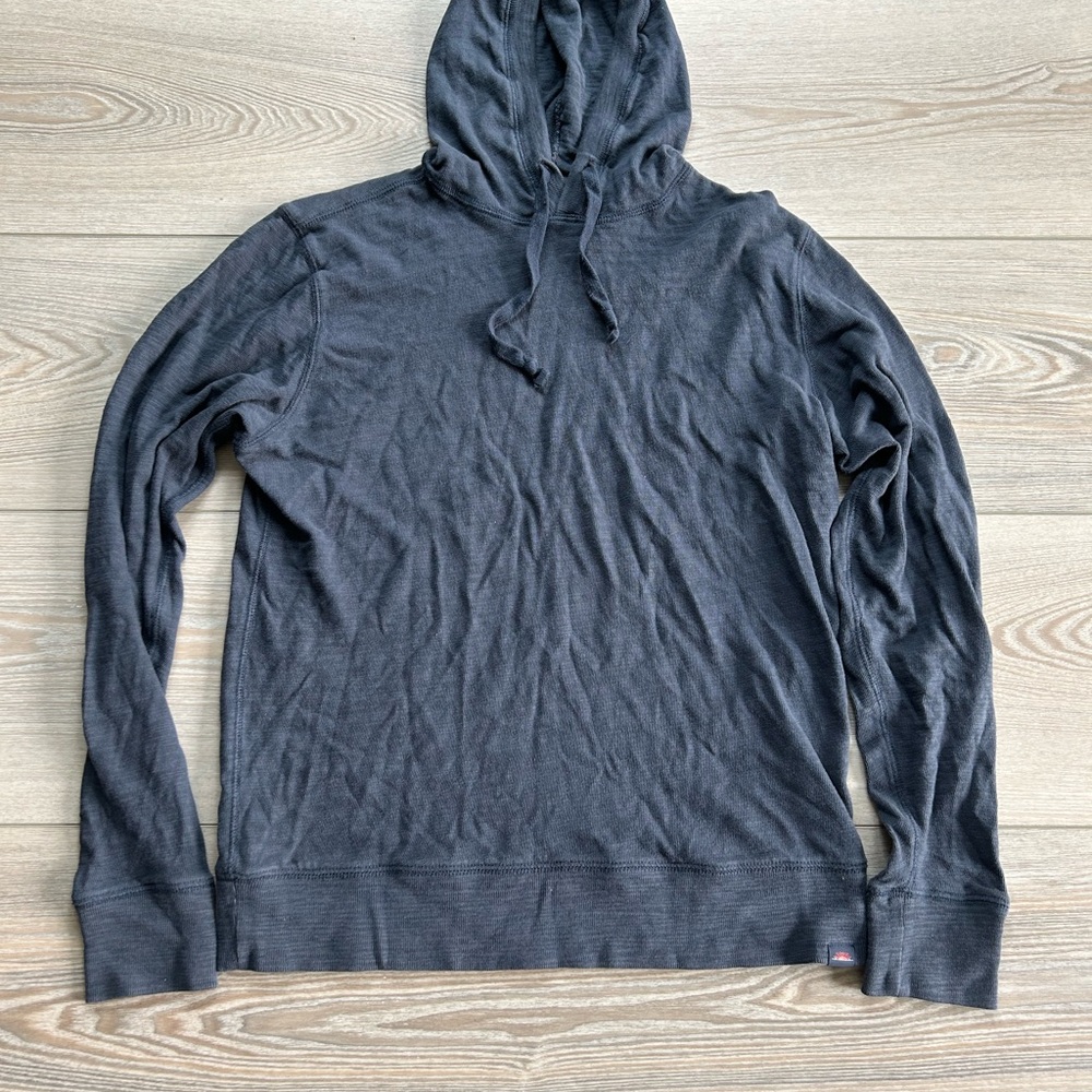 Faherty Navy Pullover Hoodie Sweatshirt